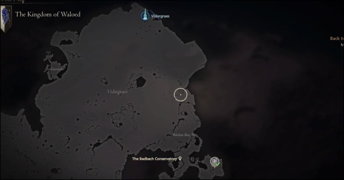 Picture of Odin Trial Location in FF16, the Hand of Enceladus Chronolith