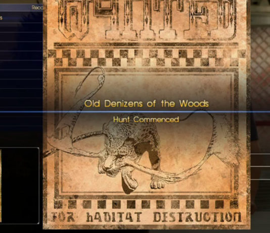 FFXV Hunt: Old Denizens of the Woods (Elder Coeurl)