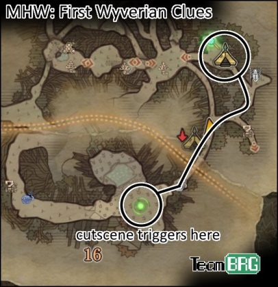 MHW Search The Ancient Forest For First Wyverian Clues Team BRG   Mhw Where Are The First Wyverian Clues Search The Ancient Forest For First Wyverian Clues 406x420 